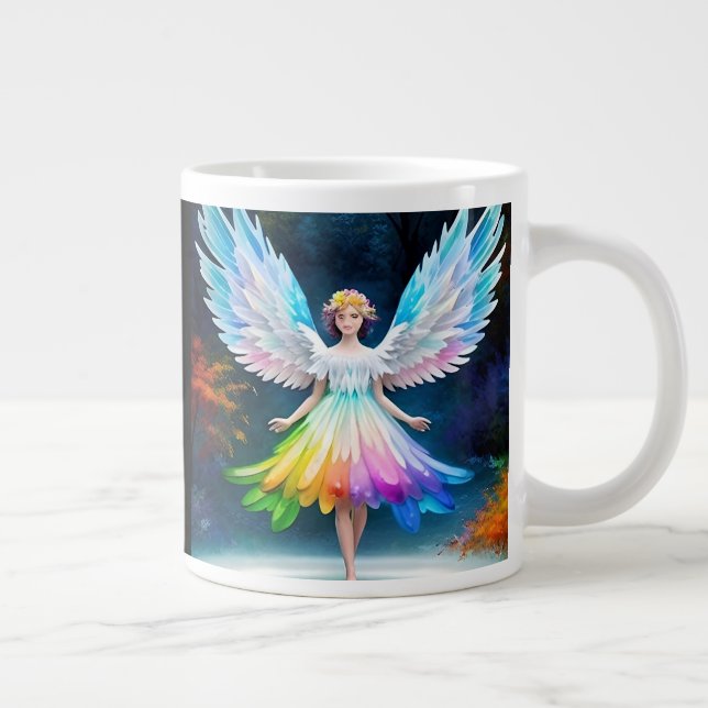 Beautiful Angel Wings Art-35444 Large Coffee Mug (Right)