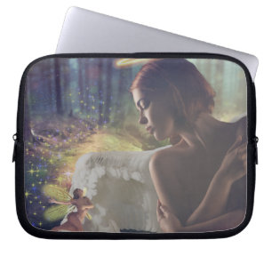Beautiful Angel with Fairy Fantasy Art Laptop Sleeve