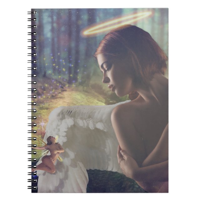 Beautiful Angel with Fairy Fantasy Art Notebook (Front)