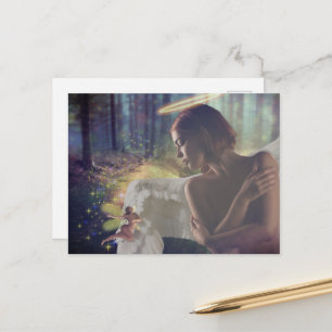Beautiful Angel with Fairy Fantasy Art Postcard