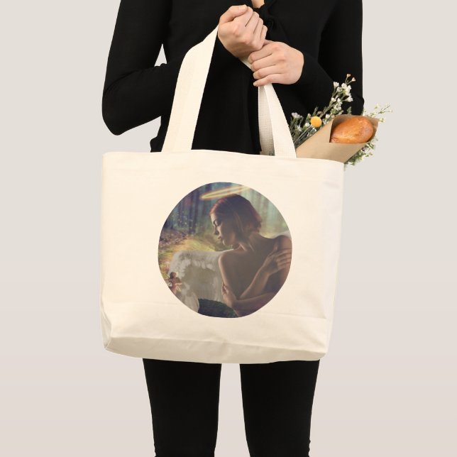 Beautiful Angel with Fairy Fantasy Art Tote Bag (Front (Product))