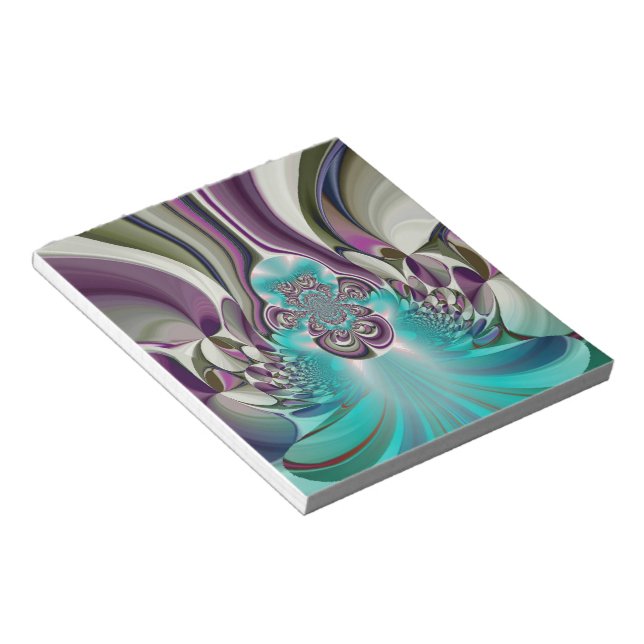 Beautiful Angelic Purple and Cyan Abstract Print Notepad (Angled)