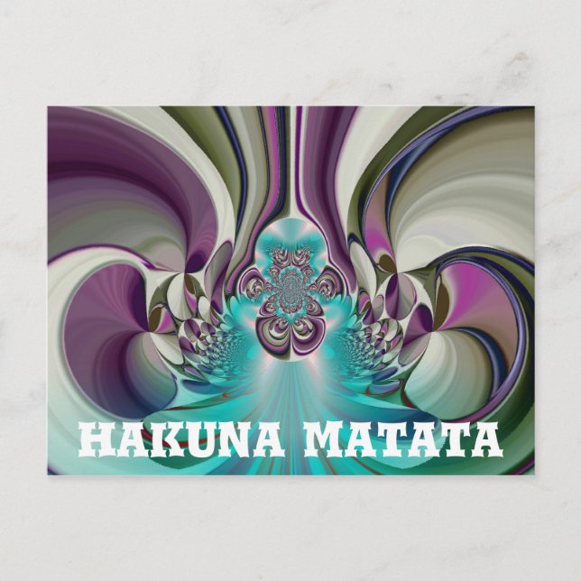 Beautiful Angelic Purple and Cyan Abstract Print Postcard (Front)