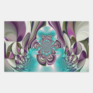 Beautiful Angelic Purple and Cyan Abstract Print Rectangular Sticker