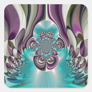 Beautiful Angelic Purple and Cyan Abstract Print Square Sticker