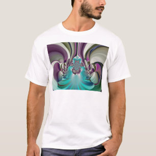 Beautiful Angelic Purple and Cyan Abstract Print T-Shirt