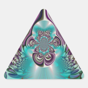 Beautiful Angelic Purple and Cyan Abstract Print Triangle Sticker