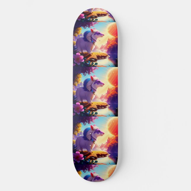 Beautiful Animal Sunshine River Skateboard (Front)