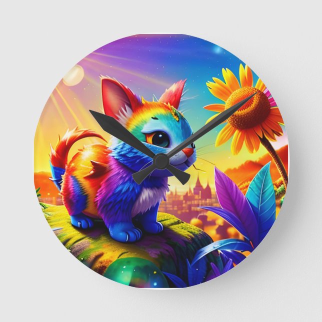 Beautiful Animal Three Round Clock (Front)