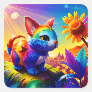 Beautiful Animal Three Square Sticker