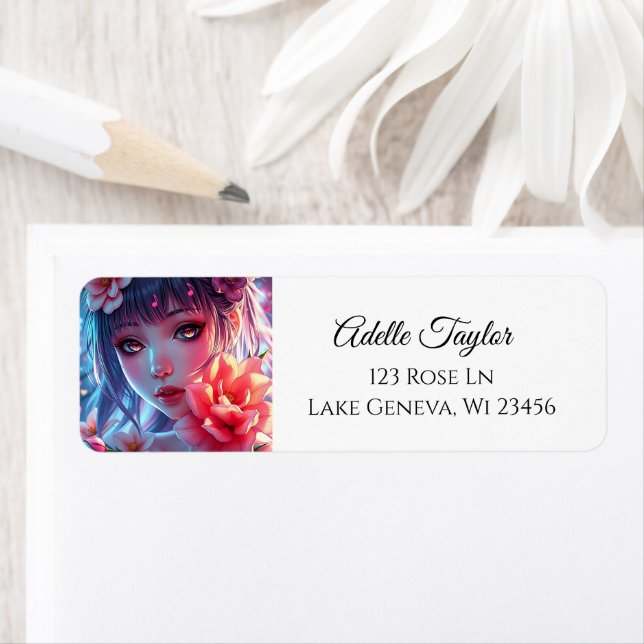 Beautiful Anime Girl Glitchcore Floral (Insitu)