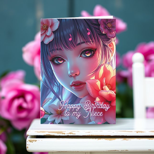 Beautiful Anime Girl | Happy Birthday Niece Card (Creator Uploaded)