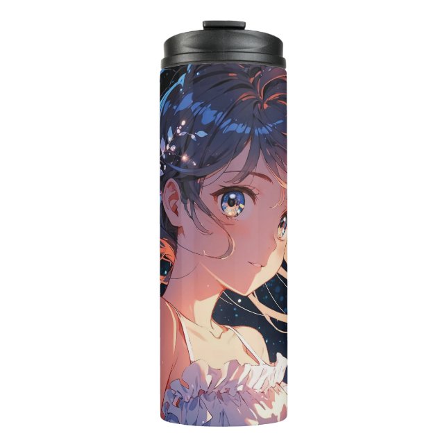 Beautiful anime girl illustration thermal tumbler (Front)