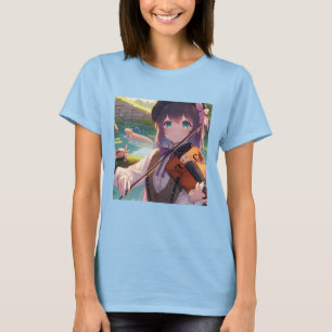 Beautiful Anime Girl Playing the Violin T-Shirt