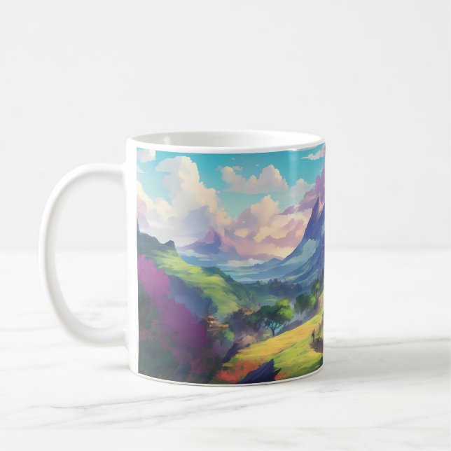 Beautiful anime landscape coffee mug (Left)