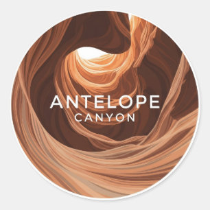 Beautiful Antelope Canyon Navajo Nation Classic Round Sticker
