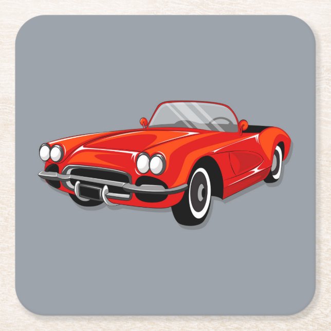 Beautiful Antique Car Coaster Set (Front)