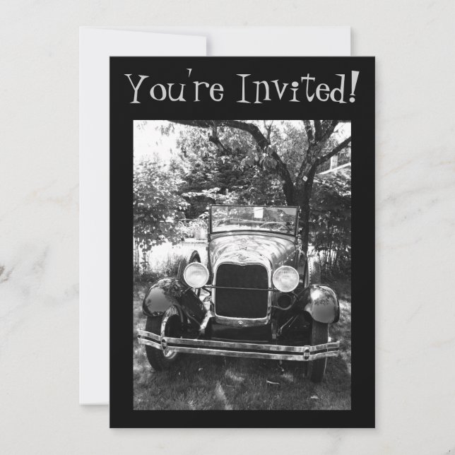 Beautiful Antique Car Photo Invite (Front)