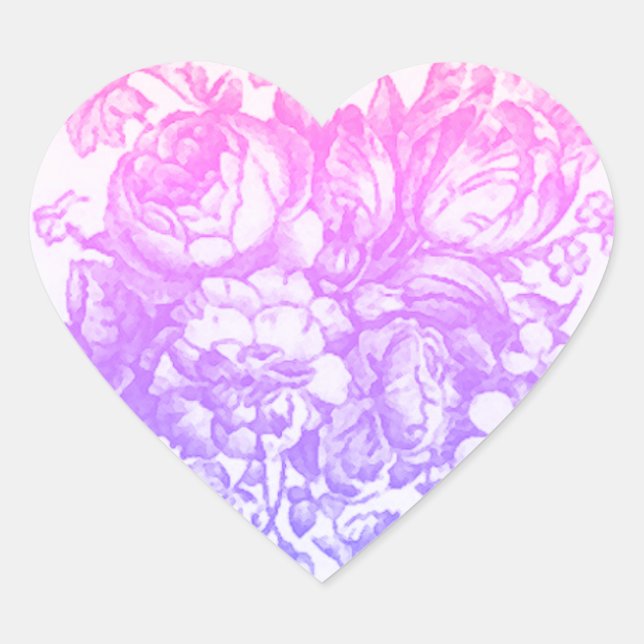 Beautiful antique floral heart sticker (Front)