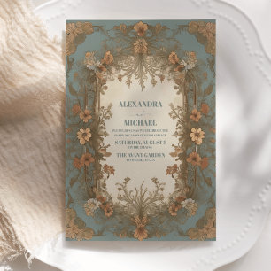 Beautiful Antique Vintage Art Nouveau Wedding Invitation