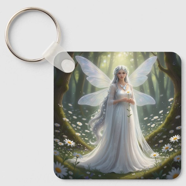 Beautiful April Diamond Fairy Key Ring (Front)