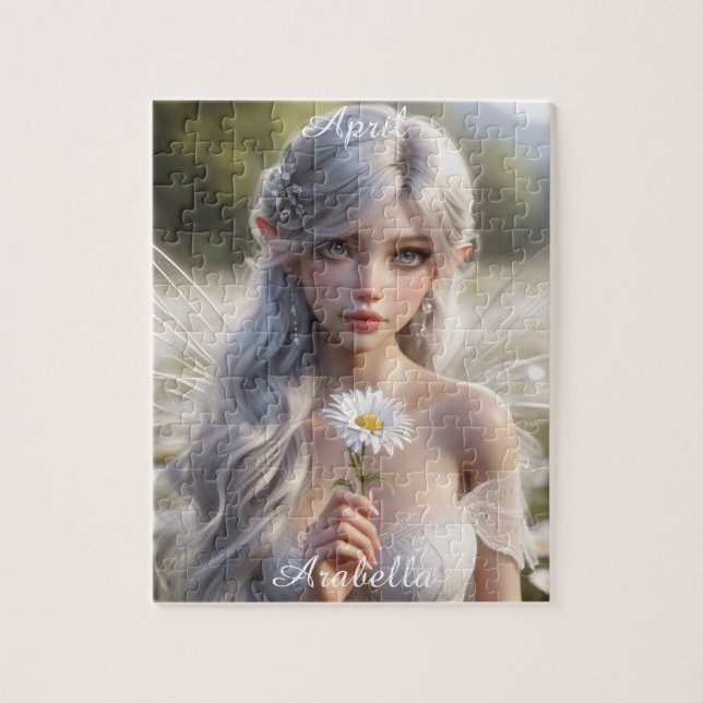 Beautiful April Fairy in Daisies Jigsaw Puzzle (Vertical)