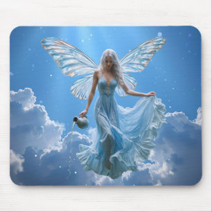 Beautiful Aquarius Fairy in the Clouds Mouse Mat