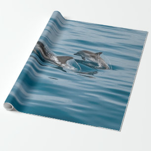 Beautiful Aquatic Dolphins Wrapping Paper