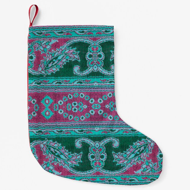 Beautiful, arab, arabic, arabian, arabesque fabric small christmas stocking (Front)