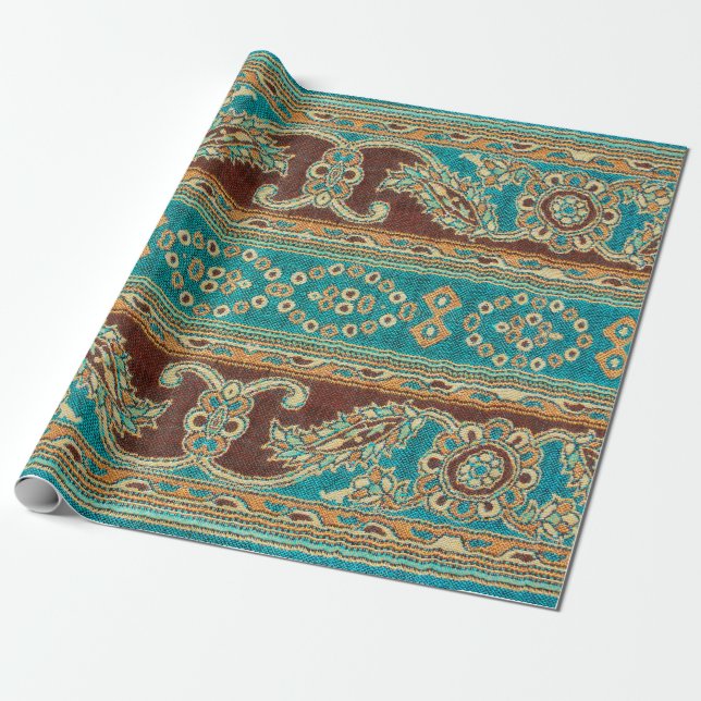 Beautiful, arab, arabic, arabian, arabesque fabric wrapping paper (Unrolled)