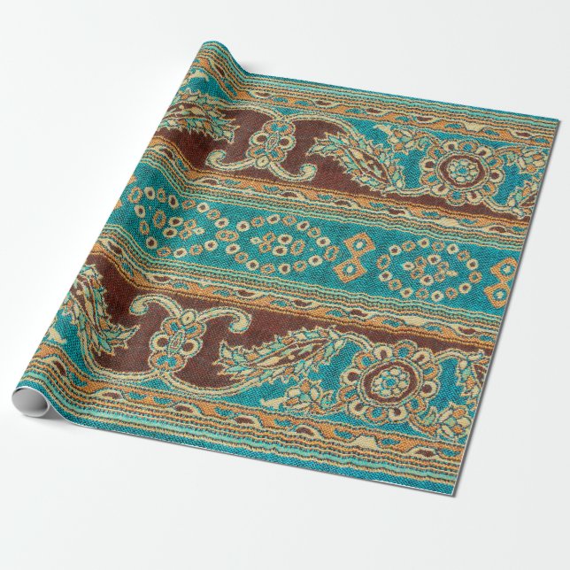 Beautiful, arab, arabic, arabian, arabesque fabric wrapping paper (Unrolled)