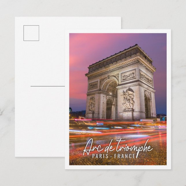 Beautiful Arc de Triomphe Paris France Postcard (Front/Back)