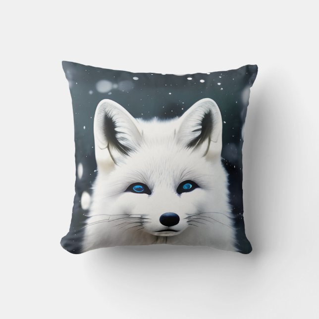Beautiful Arctic Fox Cushion (Front)