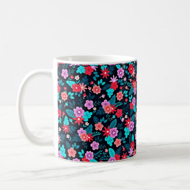 Beautiful Arrangement Ditsy Floral Pattern-56576 Coffee Mug (Left)