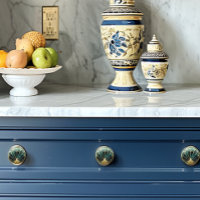 Beautiful Art Deco Blue Gold Turquoise Peacock