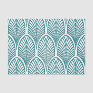 Beautiful,art deco, nouveau,template,teal,white,cu tissue paper