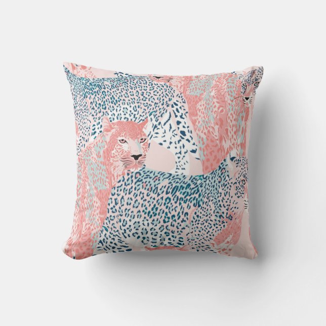 Beautiful art Leopard seamless pattern, abstract a Cushion (Front)