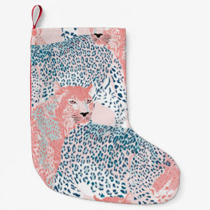 Beautiful art Leopard seamless pattern, abstract a Small Christmas Stocking