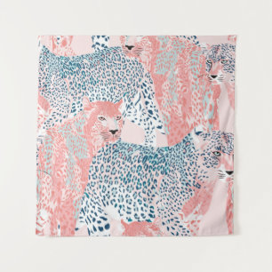Beautiful art Leopard seamless pattern, abstract a Tapestry