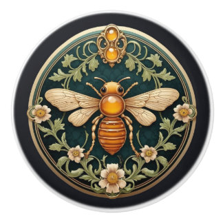 Beautiful Art Nouveau Bee Ceramic Knob