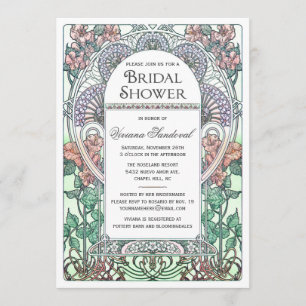 Beautiful Art Nouveau Bridal Shower Invitations