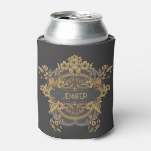 Beautiful Art Nouveau design with flowers Can Cooler