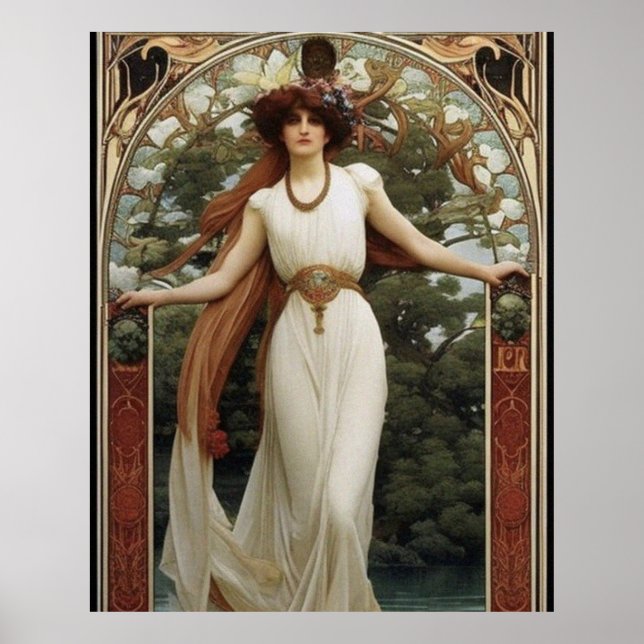 Beautiful Art Nouveau flowers gate Poster (Front)