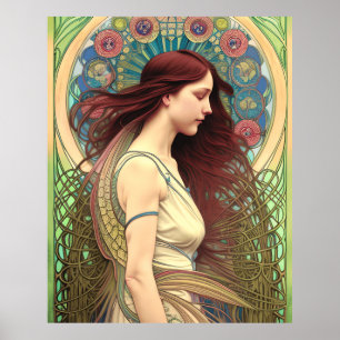 Beautiful Art Nouveau style  Poster