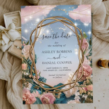 Beautiful Art Nouveau Themed Save The Date