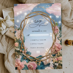 Beautiful Art Nouveau Themed Wedding RSVP Card