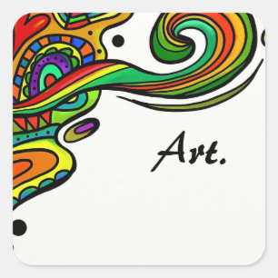 Beautiful art square sticker