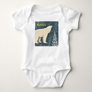 Beautiful Artic Polar Bear Baby Bodysuit