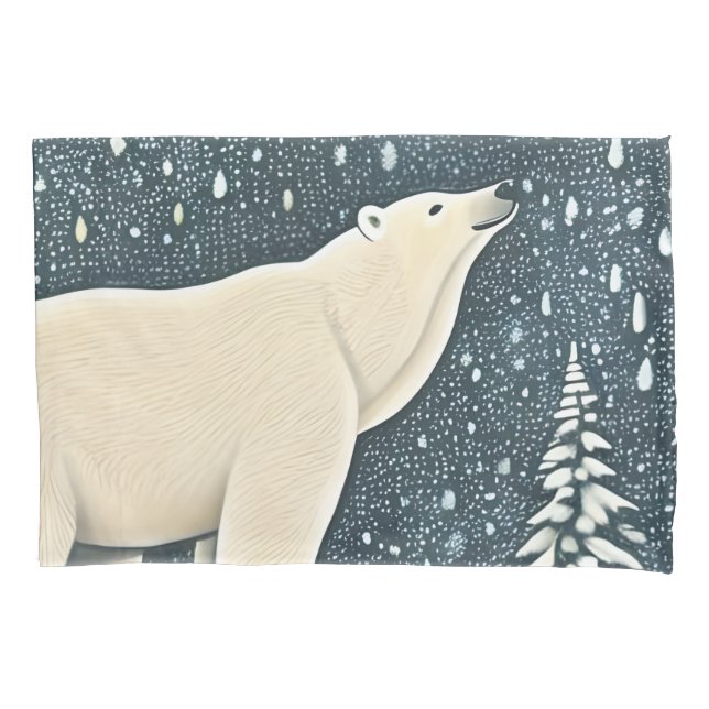 Beautiful Artic Polar Bear Pillowcase (Front)