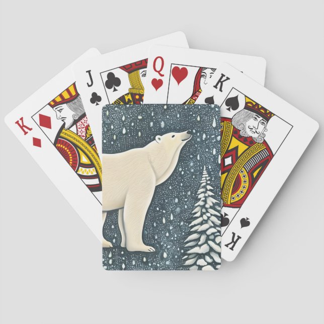 Beautiful Artic Polar Bear Playing Cards (Back)